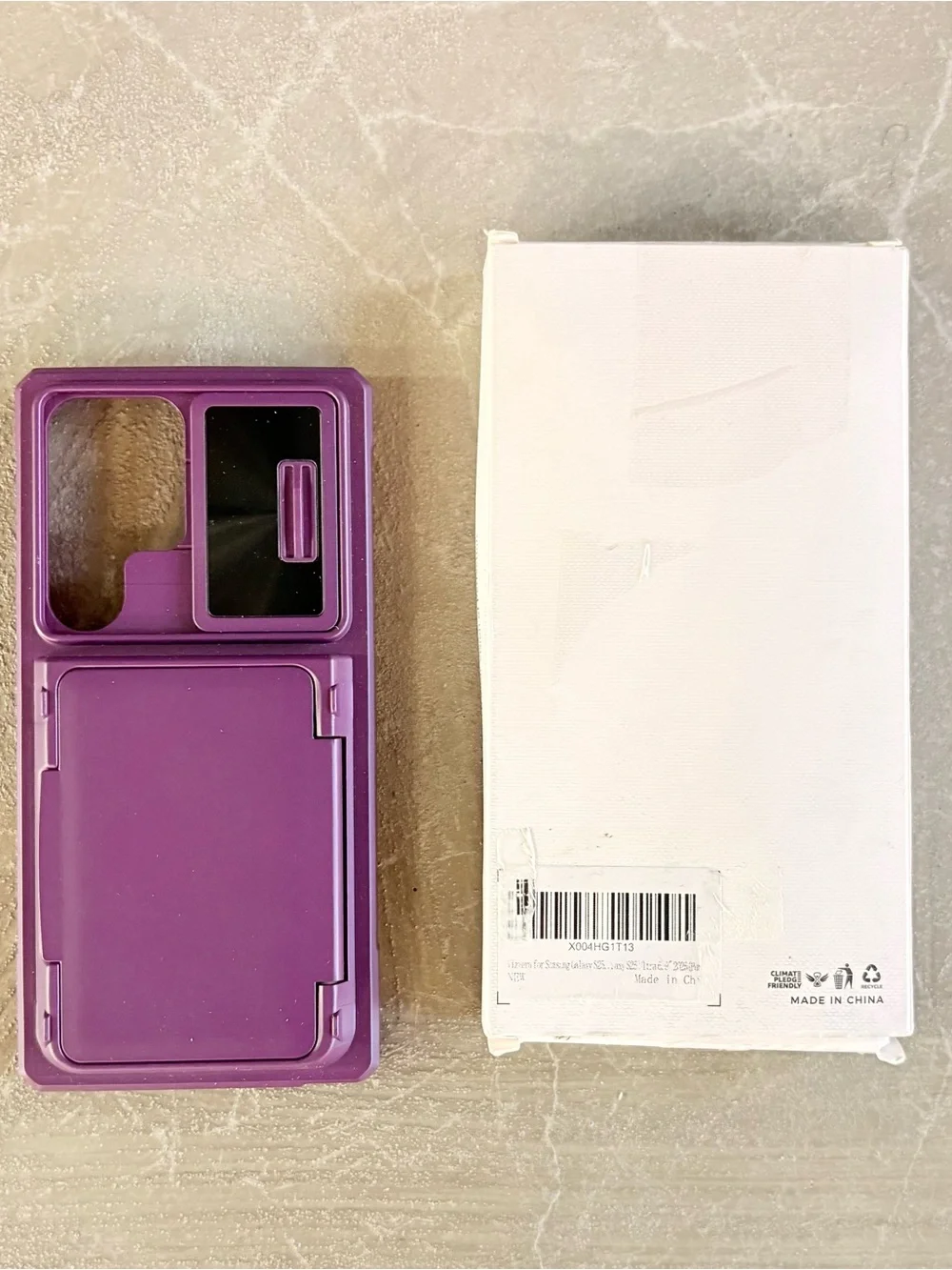 Samsung Galaxy S25 Ultra Case Purple Rugged Wallet Card Holder Camera Cover New